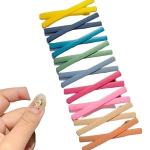 Set of 9 Solid Colored Criss Cross Alligator Hair Clips